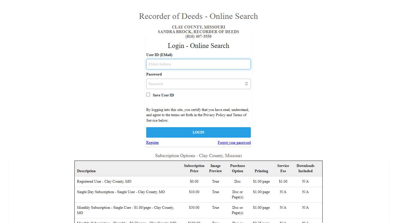 iRecord Search - Clay County, Missouri