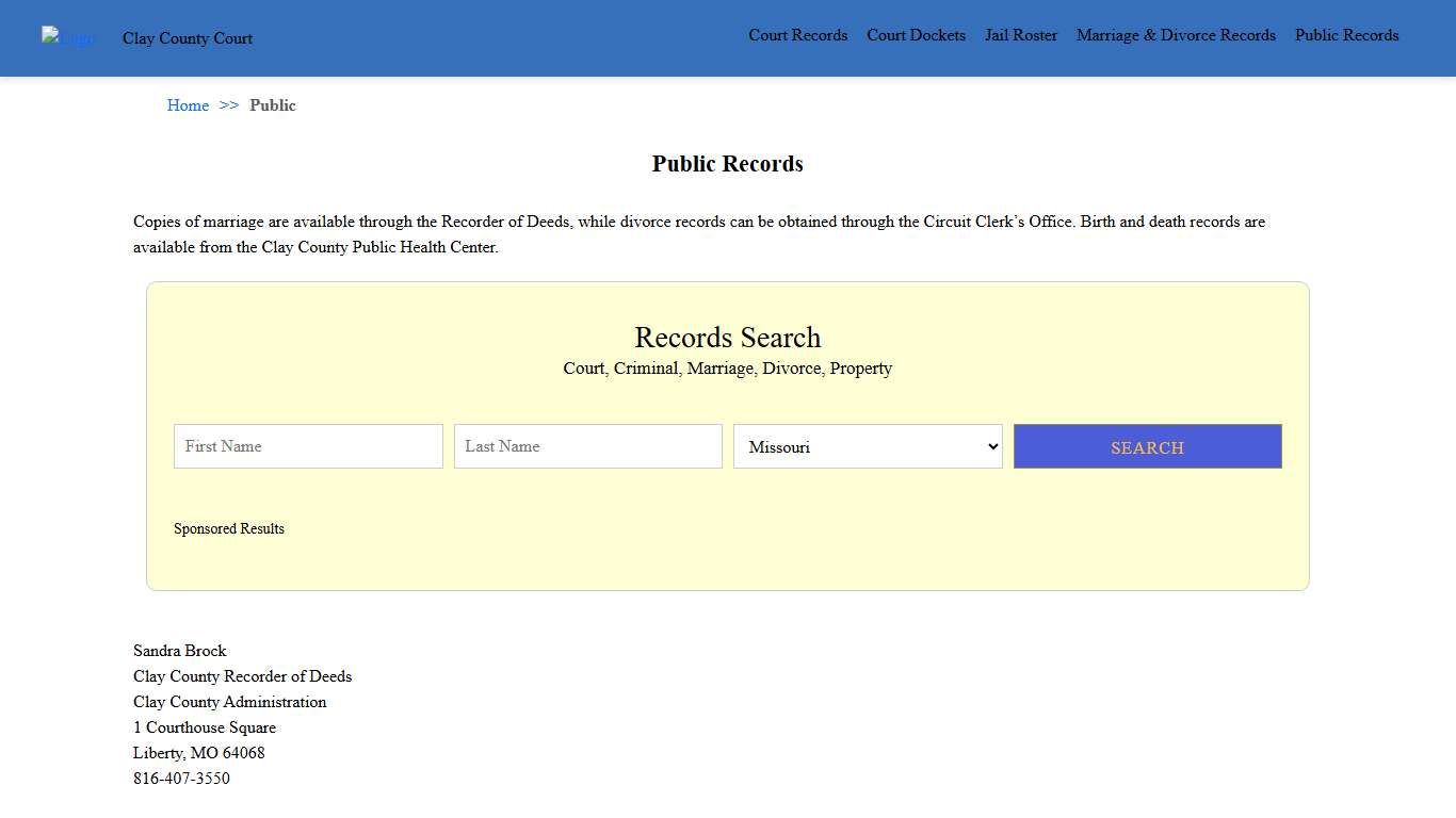 Public Records | Clay County Court